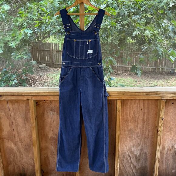 Sears Denim - Sears Tradewear Women's Vintage Dark Wash Denim Overalls Size S/M
